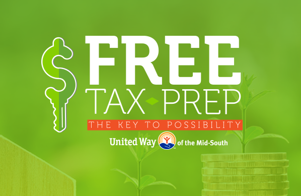 Free Tax Prep Graphic with the United Way Mid-South logo