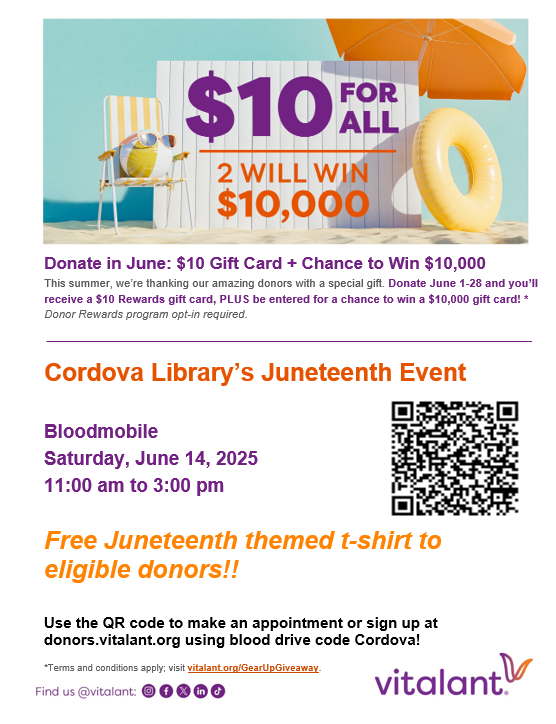Juneteenth blood drive promo