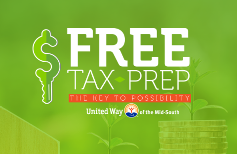 Free Tax Prep Graphic with the United Way Mid-South logo