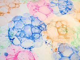 painting made with bubles that were colored with paint