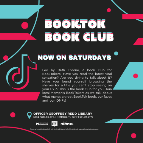 tiktok booktok book club graphic now on saturdays 