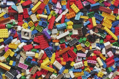 Pile of different colored Legos 