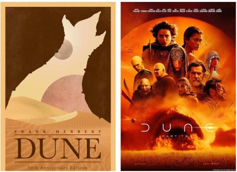 Dune (Part 2) book cover and movie poster