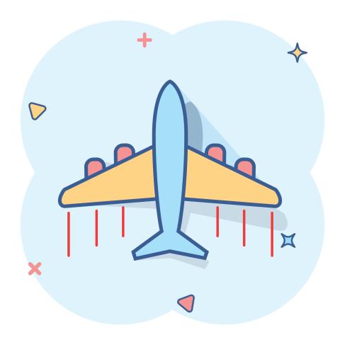 overhead cartoon of an airplane 