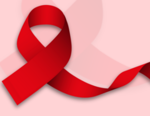 UNIVERSAL HIV AWARENESS RIBBON W/ PINK BACKGROUND