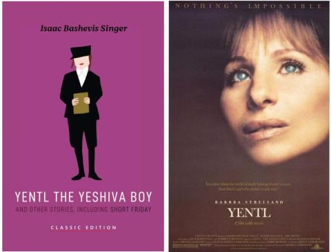 Yentl book cover and movie poster