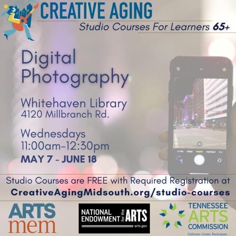 Digital Photography Wednesdays 11am to 12:30pm,  May 7 to June 18