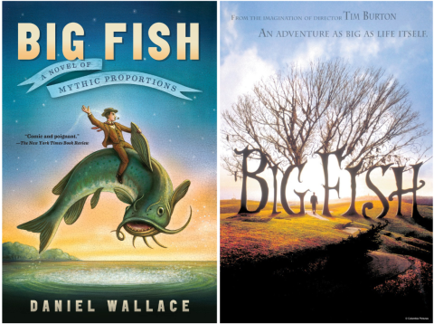 Big Fish book cover and movie poster