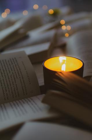 Candle and Books