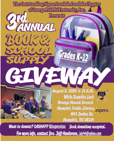 Flyer for the Back to School Giveaway Event