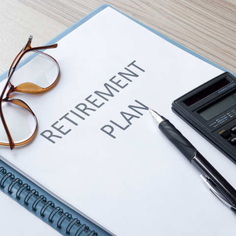 paper with retirement plan typed on it