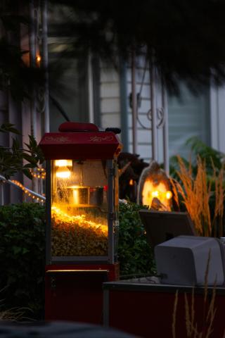 Fall Night with Popcorn Machine