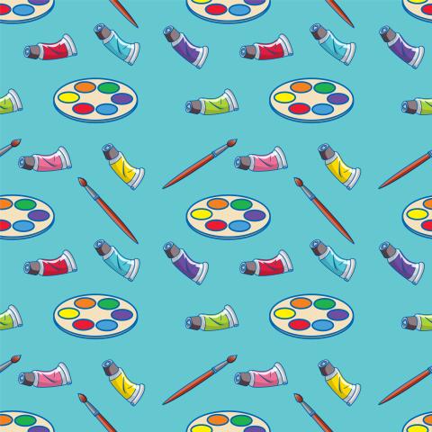 a repeated pattern of paint supplies