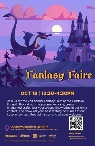 Fantasy Faire ; October 18, 12:30-4:30