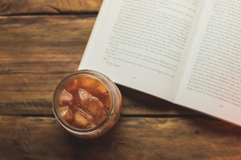 Open Book and Ice Coffee