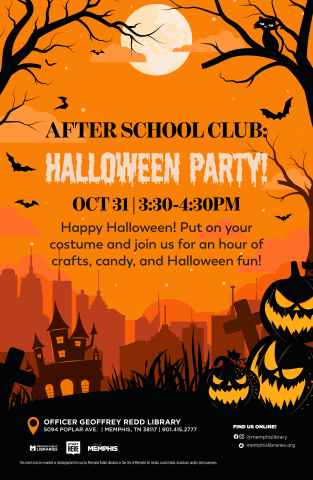 flyer for after school club halloween party