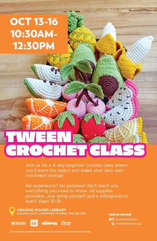 flyer for Tween Crochet Class
