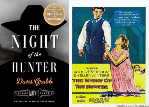 Night of the Hunter book cover and movie poster