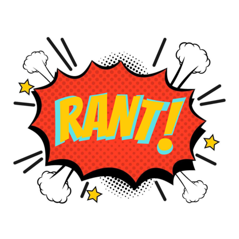 The word "RANT!" done in a Comic book "POW!" STYLE.