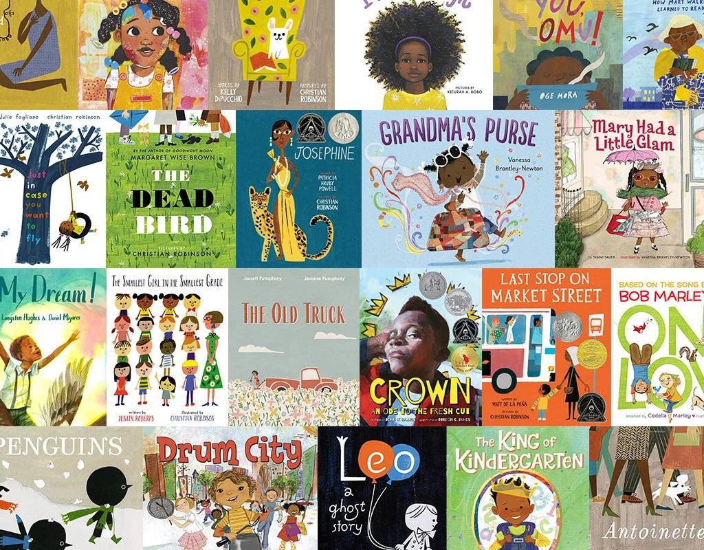 A collage of children's books written by Black authors