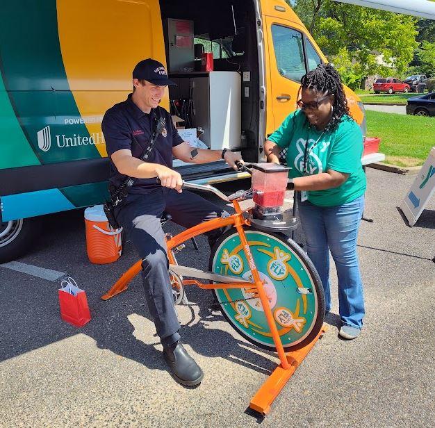 The Memphis Fire Department making smoothies with Y on the Fly during the Frayser Fun Fest!