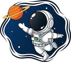 clipart of an astronaut floating in space, reaching for a planet