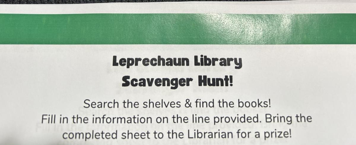 Leprechaun Library Scavenger Hunt!