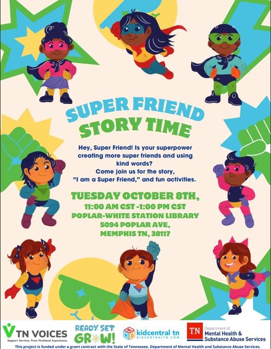 super friend story time poster