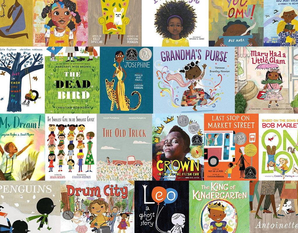 collage of picture books written by Black authors