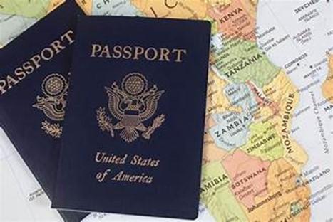 Image of passports on top of a map.