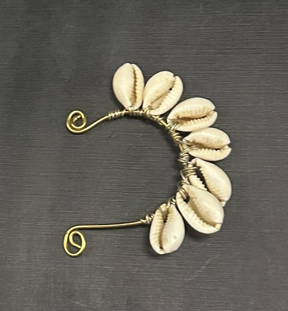 Cowrie shell ear cuff