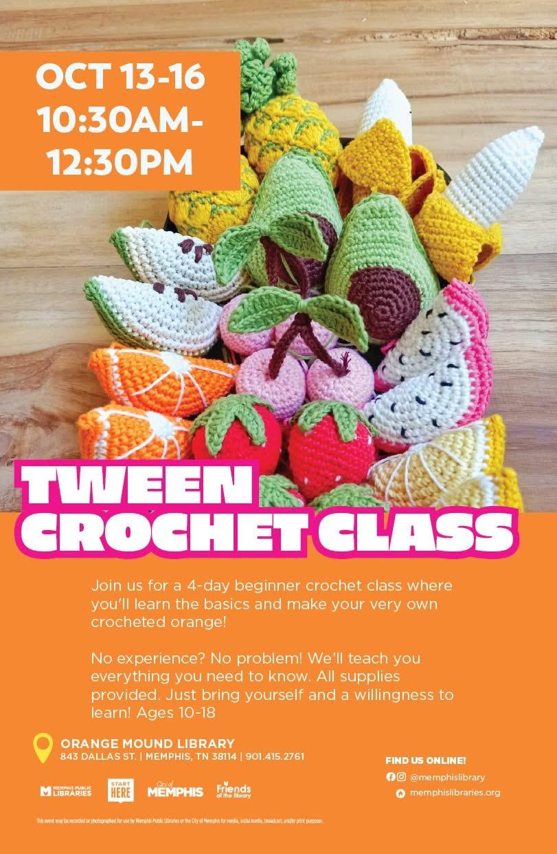 flyer for Tween Crochet Class